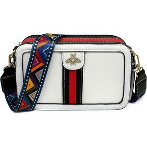 Women PU Leather Designer Bee Crossbody Camera Clucth